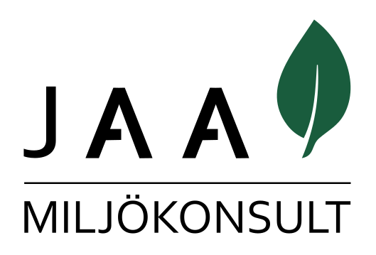 JAA Miljökonsult - logotype med grönt blad